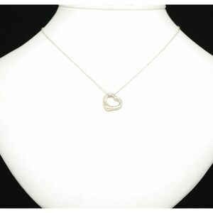 TIFFANY Co Elsa Peretti Open Heart Pendant Necklace Sterling Silver